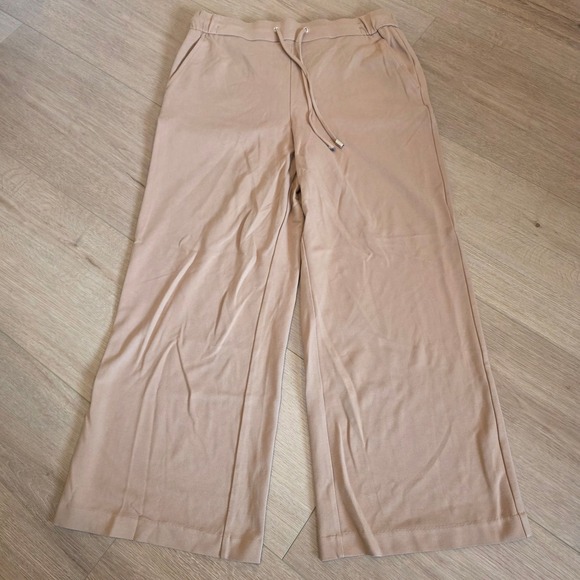 Autres Filles Pants - Autres Filles Womens Wide Leg Drawstring Trousers Tan Camel Size Large